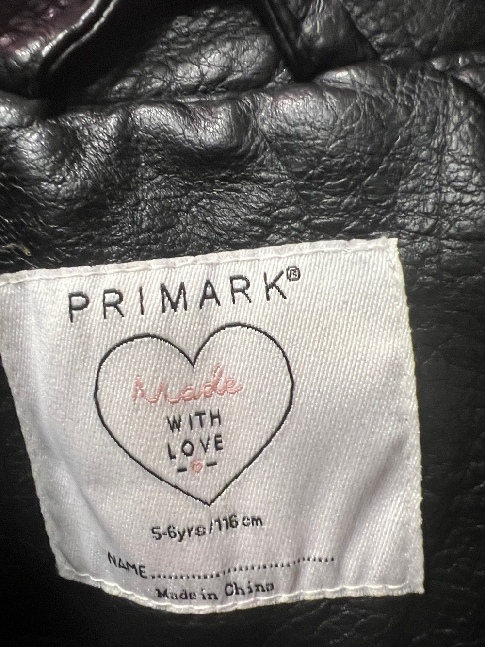 Primark, Girls Black Faux Leather Biker Jacket. Like new. - Picture 8 of 9